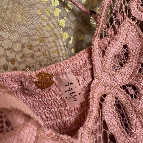 Free People One Adella Dusty Rose Pink Mauve Crochet Bralette Medium - Picture 5 of 8